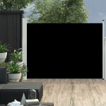 I&scaron;traukiama &scaron;oninė kiemo pertvara, juodos spalvos, 100x500cm