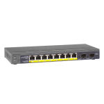 &Scaron;akotuvas Netgear GS110TP 10 prievadų i&scaron;manusis valdomas jungiklis [8x PoE+, 2x SFP, 55W, Gigabit LAN, be ventiliatoriaus]