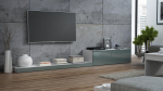 TV staliukas Cama Meble Televizorius - Cama Life 300 42" 35" Baltas/Pilkas Blizgus TV Stovas