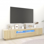 TV staliukas Televizoriaus spintelė su LED ap&scaron;vietimu, ąžuolo, 200x35x40cm