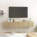 TV staliukas Pakabinamos televizoriaus spintelės, 3vnt., ąžuolo, 60x30x30cm