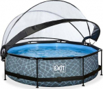 Karkasinis baseinas su stogeliu ir filtru Exit Stone 300x76cm