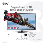 Club 3D CLUB3D itin didelės spartos HDMI&trade; sertifikuotas kabelis 4K120Hz 8K60Hz 48Gbps M/M 5m/16.4ft