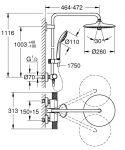 Du&scaron;o komplektas su termostatiniu mai&scaron;ytuvu Grohe EUPHORIA SYSTEM 260, 27296003