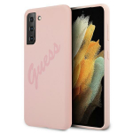 Samsung Galaxy S21 Plus Guess dėklas Script Vintage (GUHCS21MLSVSPI) rožinės spalvos