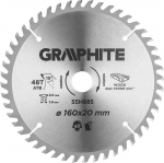 Graphite Diskinio pjūklo diskas, įleidžiamasis pjūklas, Widia, 160 x 1,4 x 2,0 x 20 mm, 48 dantys