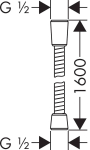 Du&scaron;o žarna 160 cm Hansgrohe 28136000