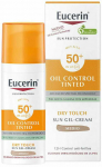 Eucerin Oil Control Dry Touch Gel Cream SPF 50+ Tinted Medium apsauginis kremas nuo saulės su atspalviu, 50 ml