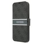 Dėklas GUESS GUBKP13S4GDGRON IPHONE 13 MINI 5.4 "GRAY/GRAY BOOK 4G STRIPE