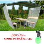 Pavėsinė Nevada 3m (uždengtas stogas ir &scaron;onai) DOVANA Sodo purk&scaron;tuvas