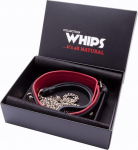 Whips Collections Dygliuota odinė bdsm apykaklė su pavadėliu