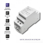 Qoltec Maitinimo &scaron;altinis na szynę DIN | 24W | 12V | 2A | Pilka