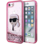 Apple iPhone SE 2022 / SE 2020 / 7 / 8 Karl Lagerfeld dėklas Glitter Karl`s Head (KLHCI8LNKHCP) rožinės spalvos
