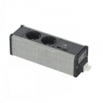 SCHNEIDER ELECTRIC UNICA SYSTEM+ MOD.UNIT 2XSCHUKO+USBA/C ANTHR/Pilkas