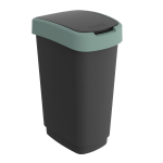 &Scaron;iuk&scaron;liadėžė Rotho Twist, juoda/tamsiai žalia, 50 l