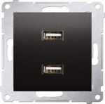 Kontakt Simon Įkroviklis 2XUSB 2.1A,5V ANTRACYT SIMON5