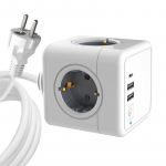 &bdquo;MicroConnect&ldquo; &ndash; 4 krypčių &bdquo;Schuko&ldquo;, 2 USB A prievadai, 1 USB-C prievadas, maitinimo blokas &ndash; su 1,5 m laidu