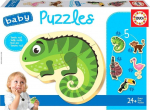 Educa 5 dėlionės (puzzle) TROPINIAI GYVŪNAI 2-4 metų