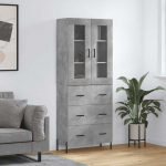 Komoda, betono pilkos spalvos, 69,5x34x180cm, apdirbta mediena