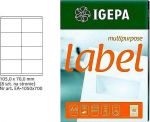 Biurfol IGEPA A4 ETIKETĖS 105 X 70,0 MM Baltas (100)