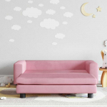 Vaiki&scaron;ka sofa su pakoja, rožinė, 100x50x30cm, aksomas