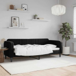 Lova Sofa, juodos spalvos, 80x200cm, aksomas