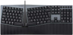 Klaviatūra Perixx PERIBOARD-535 DE BL, ergonomiczna mechaninė klaviatūra USB (mėlyna przyciski)