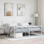 Lova Lovos rėmas su galvūgaliu/kojūgaliu, baltas, 183x213cm, metalas