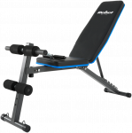 Nuožulnus treniruočių suoliukas su kojų užraktu ir guminėmis juostomis, REBEL ACTIVE