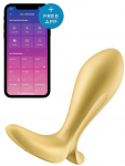 Satisfyer App valdomas vibruojantis auksinis analinis ki&scaron;tukas