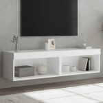 TV staliukas TV spintelės su LED lemputėmis, 2vnt., baltos, 60x30x30cm