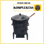 Kazan Mangal Krosnelė kazanui, plienas 3mm, kazanas 10l, apvalus dugnas, kiaurasamtis