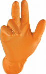 Vienkartinės nitrilinės pir&scaron;tinės Grippaz 246OR, 50 vnt dėžėje, 0,15mm storis, oranžinės, 9/L