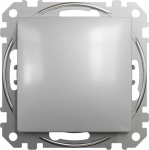 Schneider Electric Sedna Design, 1-polių mygtukas, sidabro aliuminio