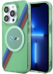 Apple iPhone 15 Pro BMW dėklas M Tricolor Stripes MagSafe (BMHMP15LHDTN) žalios spalvos