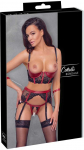 Cottelli Bondage Shelf Bra Set juodas/red L