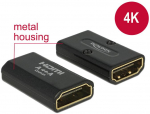DELOCK didelės spartos HDMI adapteris su eternetu &ndash; HDMI-A lizdas > HDMI-A moteri&scaron;kas 4K Gender Changer juodas