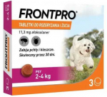 FRP FRONTPRO tabletės nuo blusų ir erkių &scaron;unims (2-4kg) - 3x 11,3mg