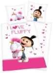 MCU &bdquo;Minions I Love Fluffy Unicorn&ldquo; patalynė &ndash; 100 procentų medvilnės