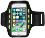 Dėklas Sinox bėgimo apyrankė su LED ap&scaron;vietimu i&scaron;maniajam telefonui. Juoda.