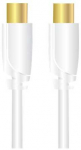 Sinox Beslag &bdquo;Sinox&ldquo; 70 dB antenos kabelis. 1 m. Baltas, 1 m, RF, RF, baltas