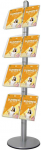 Plakatas Twinco Dvigubas stovas su akriliniu lipduku 8 x A4 aliuminis 450x470x1900mm (1 vnt.)
