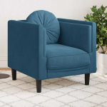 Sofa Krėslas su pagalvėle, mėlynos spalvos, aksomas