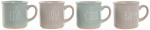 4 vnt. puodelių rinkinys Home ESPRIT Mėlyna Rožinė Keramikos dirbinys 355 ml 9,7 x 7 x 9,2 cm