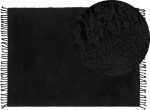 Beliani Kilimas BITLIS juodas 140 x 200 cm medvilninis