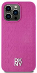 Apple iPhone 13 / 14 / 15 DKNY odinis dėklas Pattern Metal Logo MagSafe (DKHMP15SPSHRPSP) rožinės spalvos
