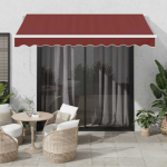 Rankiniu būdu i&scaron;traukiama markizė su LED, bordo, 300x250cm