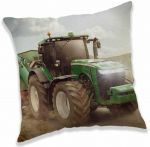 Poduszka dziecięca 40x40 Traktor žalia 9596 smėlio sp. žalia dziecięca dekoracyjna