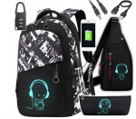 Bergen Mokyklinė kuprinė Bebeto, juoda