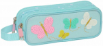 Dvigubas penalas Moos Butterflies &Scaron;viesiai mėlyna 21 x 8 x 6 cm